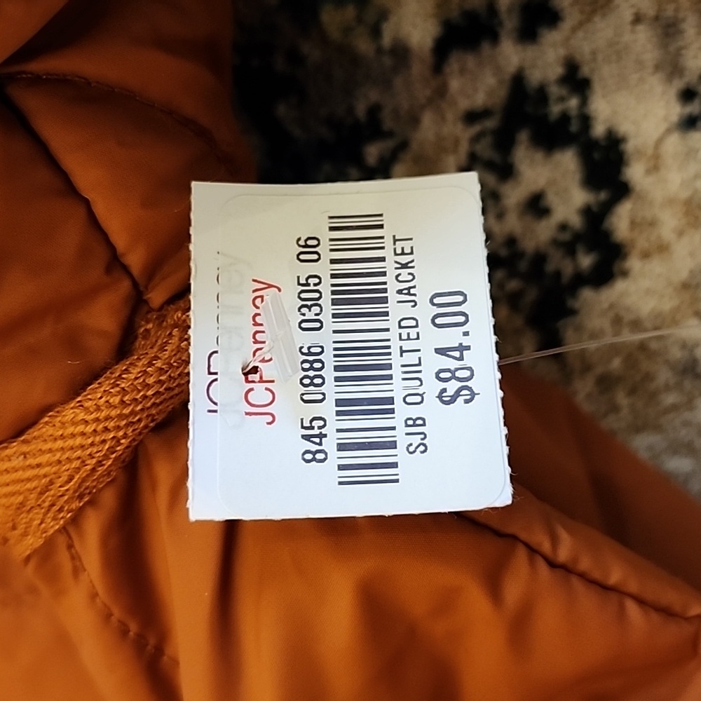 St. John's Bay Quilted Jacket in Rich Orange - Picture 3 of 4